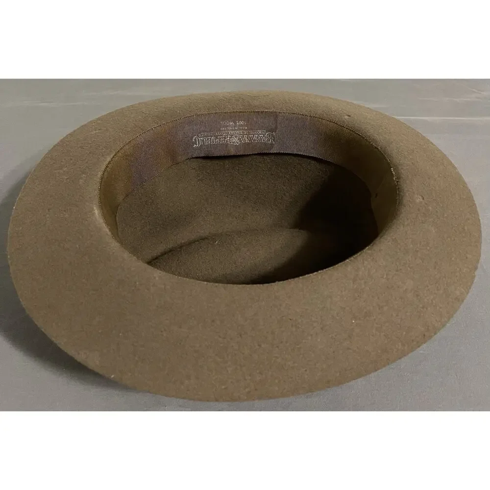 Vintage 80s Banana Republic Safari Fedora 7 3/8 Brown Wool Made in England